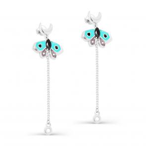 Серебряные серьги KABAROVSKY с фианитом и эмалью K2-111-7901 фото