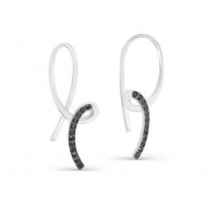 Серьги из белого золота KABAROVSKY с чёрным бриллиантом K2-1169-2000 фото