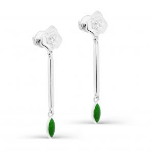 Серебряные серьги KABAROVSKY с фианитом и эмалью K2-120-40613 фото