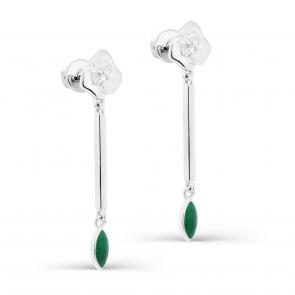 Серебряные серьги KABAROVSKY с фианитом и эмалью K2-120-7913 фото