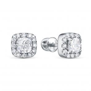 Серьги из белого золота KABAROVSKY с бриллиантом выращенным K2-1203-14300 фото