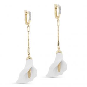 Серьги из лимонного золота KABAROVSKY с бриллиантом K2-2126-1000 фото