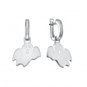 Серебряные серьги KABAROVSKY с фианитом и эмалью K2-218-7910 фото