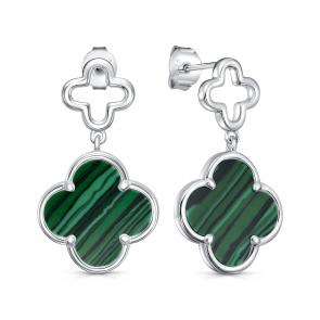 Серебряные серьги KABAROVSKY с малахитом K2-7018-4600 фото