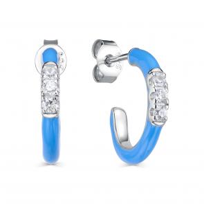 Серебряные серьги KABAROVSKY с фианитом и эмалью K2-9130-7905 фото