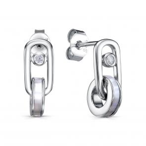 Серебряные серьги KABAROVSKY с фианитом и перламутром K2-9137-6200 фото