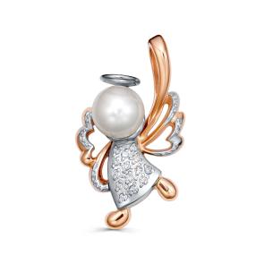 Золотая подвеска KABAROVSKY с бриллиантом и жемчугом K3-0038-1500 фото