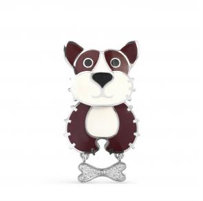 Серебряная подвеска KABAROVSKY с эмалью и Swarovski K3-008-8101 фото