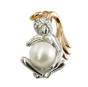 Золотая подвеска KABAROVSKY с бриллиантом и жемчугом K3-0156-1500 фото