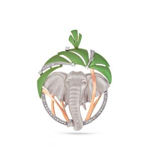 Золотая подвеска KABAROVSKY с бриллиантом, керамикой и эмалью K3-0242-1000 фото