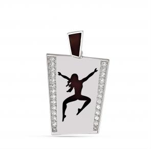 Серебряная подвеска KABAROVSKY с эмалью и Swarovski K3-053-8102 фото