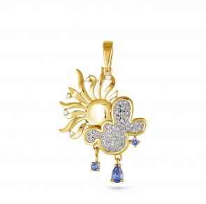 Подвеска из лимонного серебра KABAROVSKY с фианитом K3-096-0184 фото