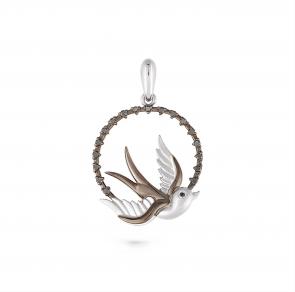 Подвеска из белого золота KABAROVSKY с чёрным бриллиантом K3-1129-3089 фото