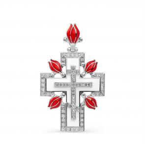 Серебряная подвеска KABAROVSKY с фианитом и эмалью K3-133-7901 фото