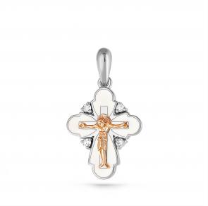 Подвеска из золочёного серебра KABAROVSKY с бриллиантом и эмалью K3-136-1010 фото