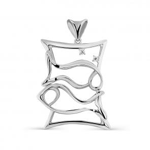 Серебряная подвеска Знак зодиака Рыбы KABAROVSKY с фианитом K3-290-7900 фото
