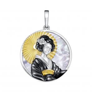 Подвеска из лимонного серебра KABAROVSKY с перламутром K3-440-6281 фото