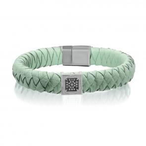 Кожаный браслет KABAROVSKY с декоративным элементом и замком из серебра с фианитом K4-016-92089 фото