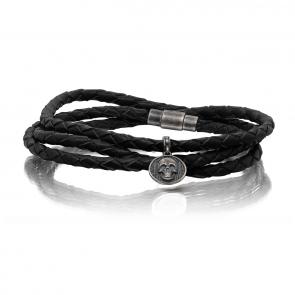 Кожаный шнурок с декоративным элементом из черненого серебра KABAROVSKY K4-017-91083 фото