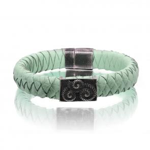 Кожаный браслет KABAROVSKY с декоративным элементом и замком из черненого серебра K4-021-92083 фото