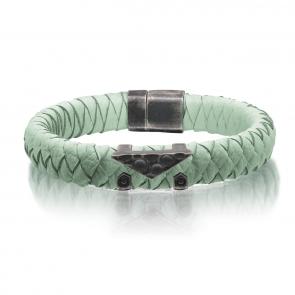 Кожаный браслет KABAROVSKY с декоративным элементом и замком из черненого серебра K4-046-92083 фото