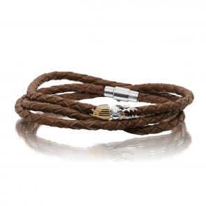 Кожаный шнурок с декоративным элементом из золочёного серебра KABAROVSKY K4-051-91387 фото