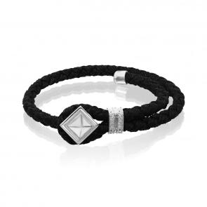 Текстильный шнурок с декоративным элементом из серебра KABAROVSKY с фианитом K4-067-94000 фото