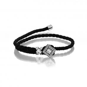 Текстильный шнурок с декоративным элементом из серебра KABAROVSKY с фианитом K4-074-94000 фото