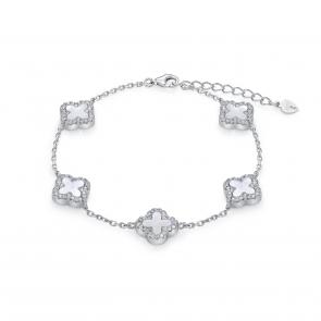 Серебряный браслет KABAROVSKY с фианитом и перламутром K4-9102-6200 фото