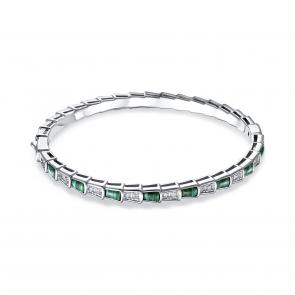 Серебряный браслет KABAROVSKY с фианитом и малахитом K4-9206-4600 фото
