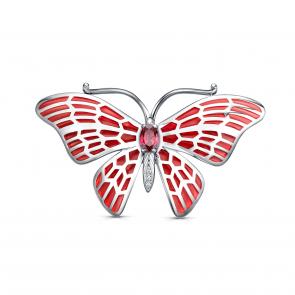 Серебряная брошь KABAROVSKY с эмалью и Swarovski K5-015-30301 фото