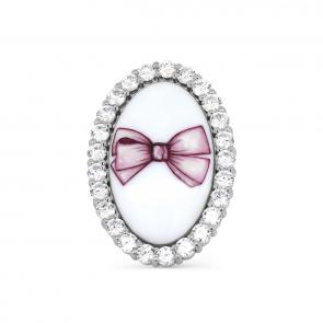 Серебряная брошь KABAROVSKY с фианитом и финифтью K5-047-7922 фото