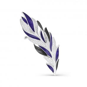 Серебряная брошь KABAROVSKY с фианитом и эмалью K5-049-7926 фото