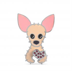 Серебряная брошь KABAROVSKY с фианитом и эмалью K5-058-40301 фото