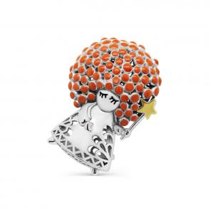 Серебряная брошь KABAROVSKY с эмалью K5-071-0018 фото