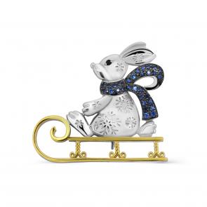 Брошь из лимонного серебра KABAROVSKY с фианитом K5-092-0181 фото