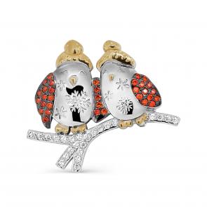 Брошь из золочёного серебра KABAROVSKY с фианитом K5-095-0081 фото