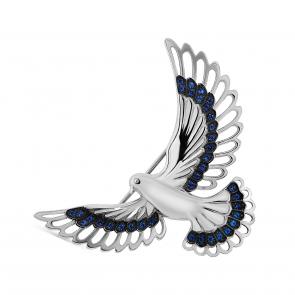 Серебряная брошь KABAROVSKY с фианитом K5-107-40889 фото