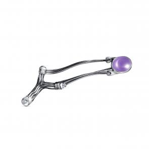 Брошь из черненого серебра KABAROVSKY с фианитом и аметистом K5-117-5383 фото