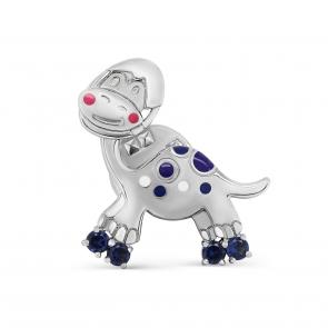 Серебряная брошь KABAROVSKY с фианитом и эмалью K5-118-40801 фото