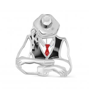 Серебряная брошь KABAROVSKY с эмалью K5-127-0001 фото