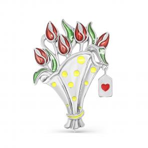 Серебряная брошь KABAROVSKY с эмалью K5-150-0001 фото