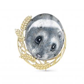 Серебряная брошь KABAROVSKY с эмалью K5-155-0043 фото