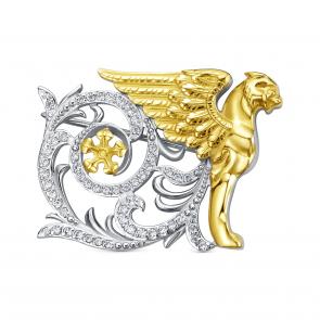 Брошь из лимонного серебра KABAROVSKY с фианитом K5-175-7987 фото