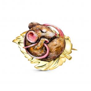 Брошь из лимонного серебра KABAROVSKY с эмалью K5-182-0050 фото