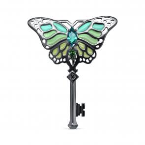 Серебряная брошь KABAROVSKY с витражной эмалью фианитом и ситаллом K5-184-53089 фото