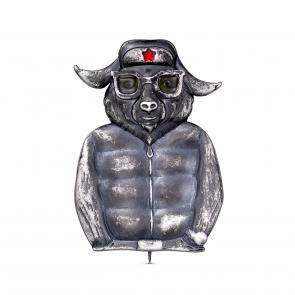 Брошь из черненого серебра KABAROVSKY с эмалью K5-186-0089 фото