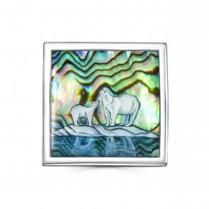  Брошь из серебра с перламутром аболоном Серебро 925° K5-194-62400 фото