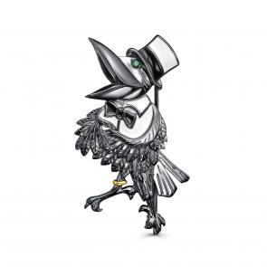 Серебряная брошь KABAROVSKY с фианитом и эмалью K5-201-40481 фото