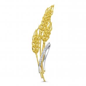 Брошь из лимонного серебра KABAROVSKY с фианитом K5-213-7987 фото